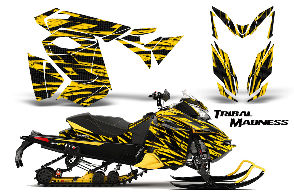 Skidoo Rev XS Graphics Kit Tribal Madness Yellow YB